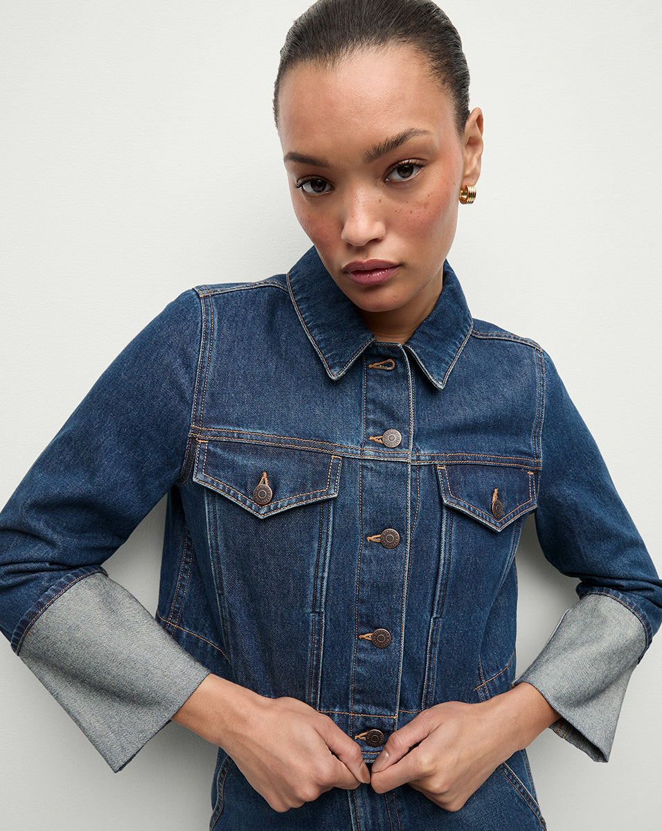 Veronica Beard Phila Denim Jacket Evening Dusk