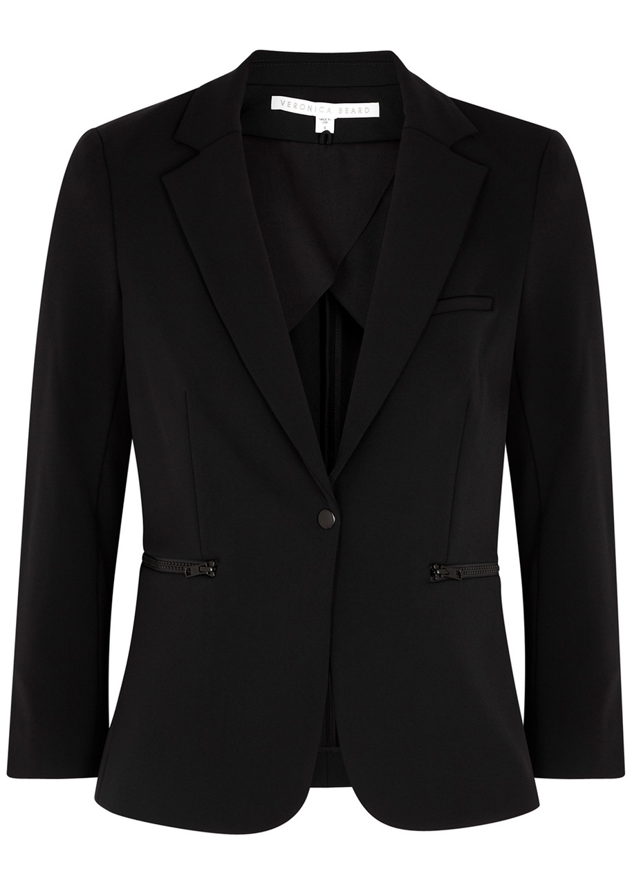 Veronica Beard Scuba Schoolboy Dickey Black Blazer - 14