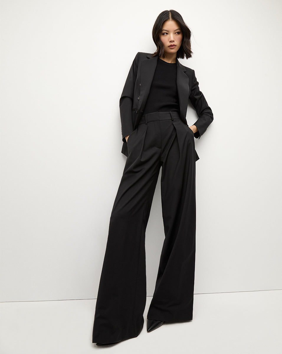 Veronica Beard Sonia Wide-Leg Pant Black