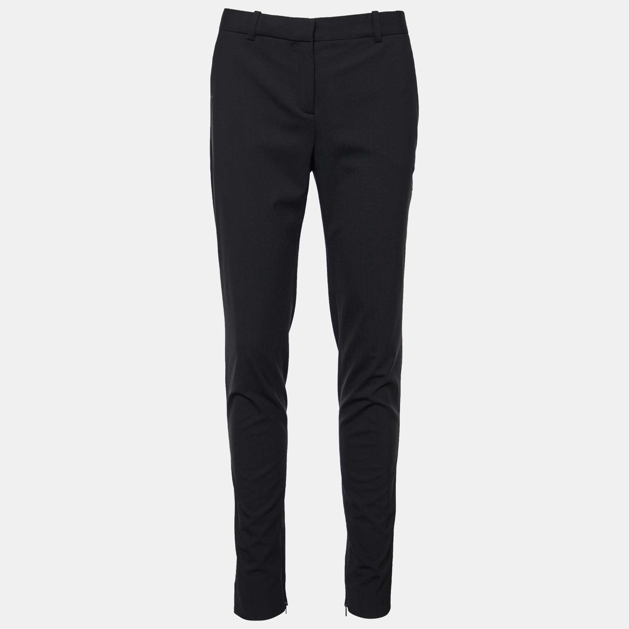 Versace Black Stretch Wool Tailored Trousers M