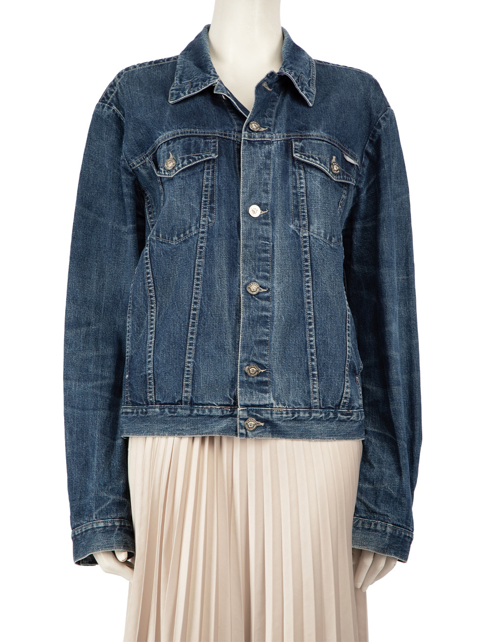 Versace Blue Stone Wash Denim Jacket