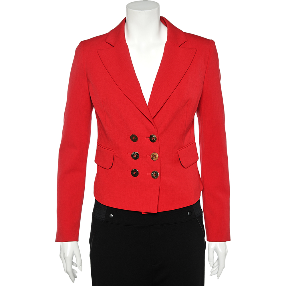 Versace Collection Red Double Breasted Blazer S