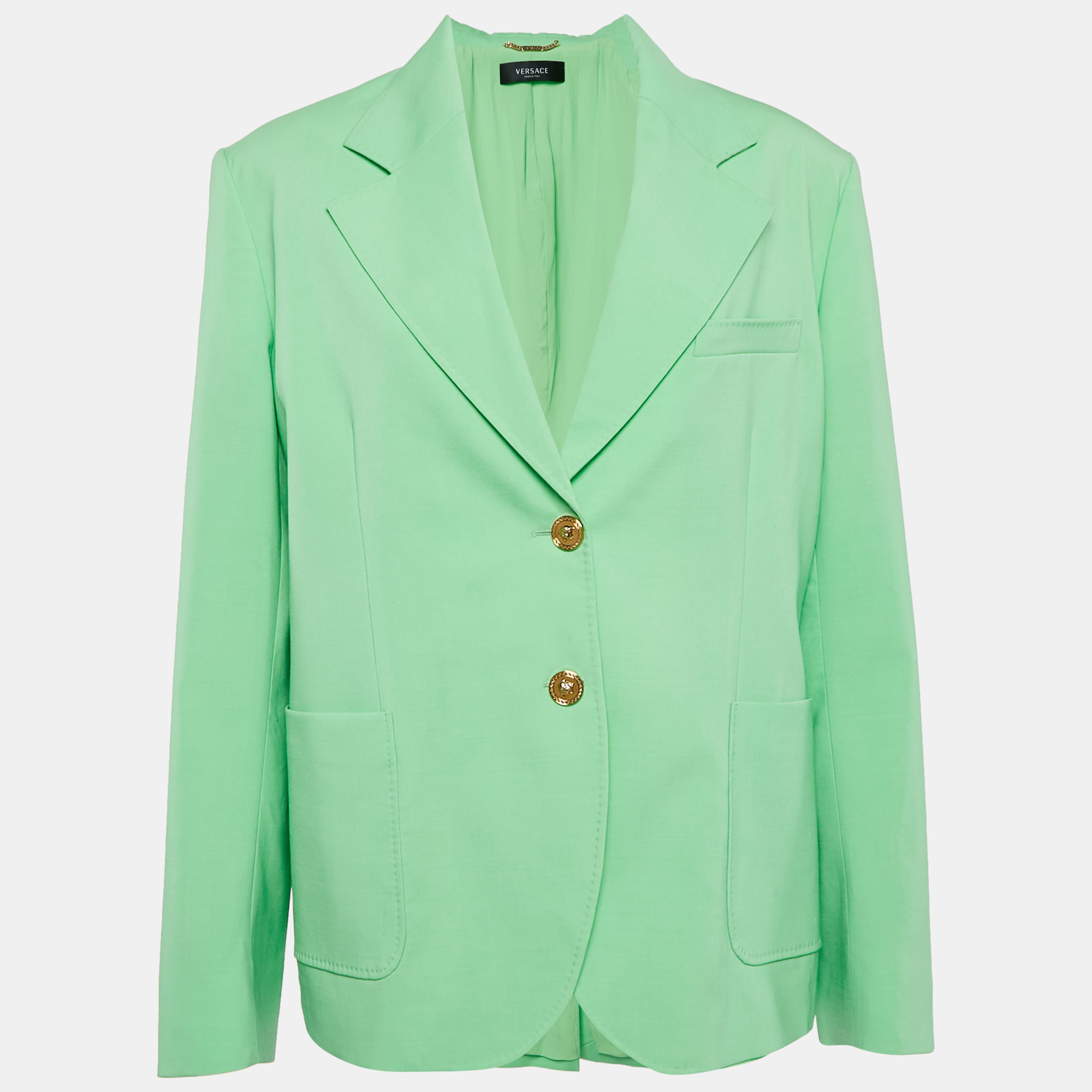 Versace Green Wool Single Breasted Blazer L