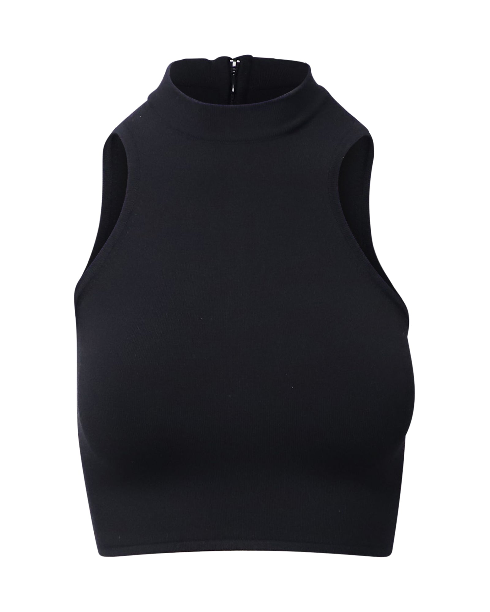 Versace Halter Neck Cropped Top in Black Silk