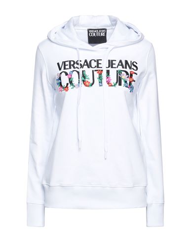 Versace Jeans Couture Woman Sweatshirt White Size XS Cotton, Elastane