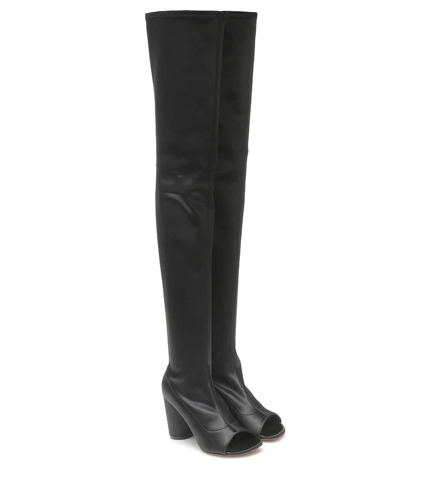 Vetements Cut-out over-the-knee leather boots