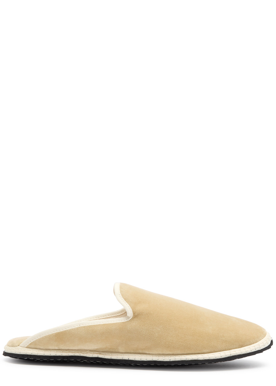 Vibi Venezia Velvet Sliders - Beige - 39 (IT39/ UK6)