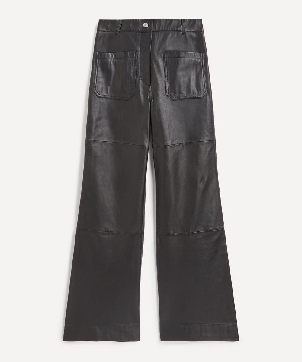 Victoria Beckham Women's Alina High Waisted Leather Trousers Black 6