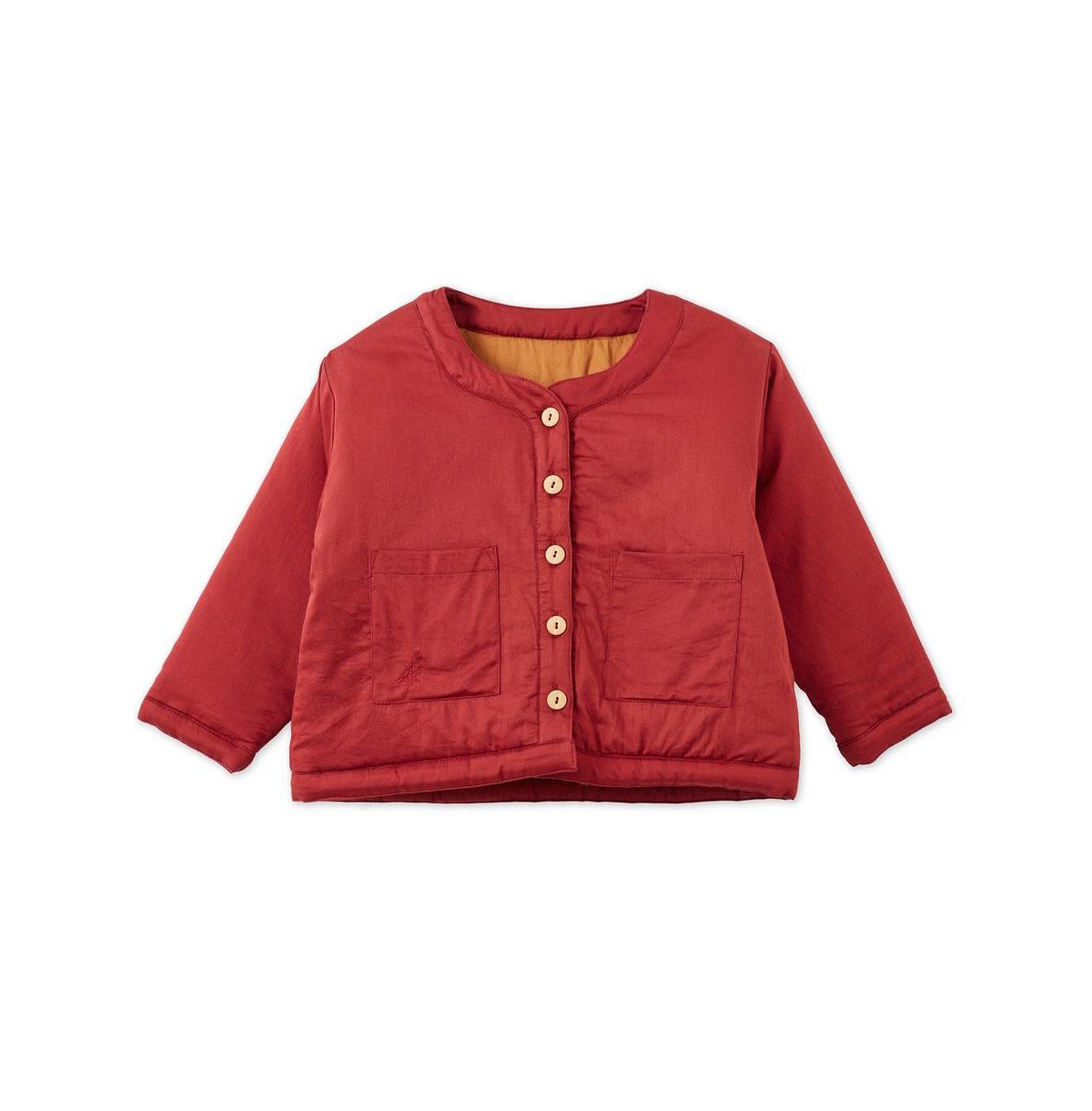 Vild House of Little Baby Organic Cotton Woven Padded Jacket - Red jasper