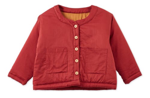 Vild House of Little Organic Cotton Woven Padded Jacket in Red Jasper at Nordstrom, Size 3-4T