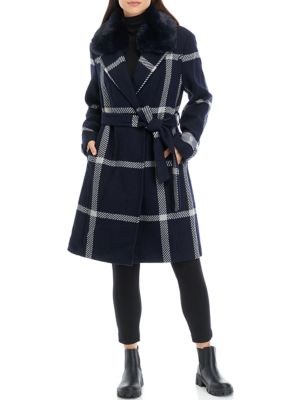 Vince Camuto Women's Drape Wool Blend Wrap Coat, Large