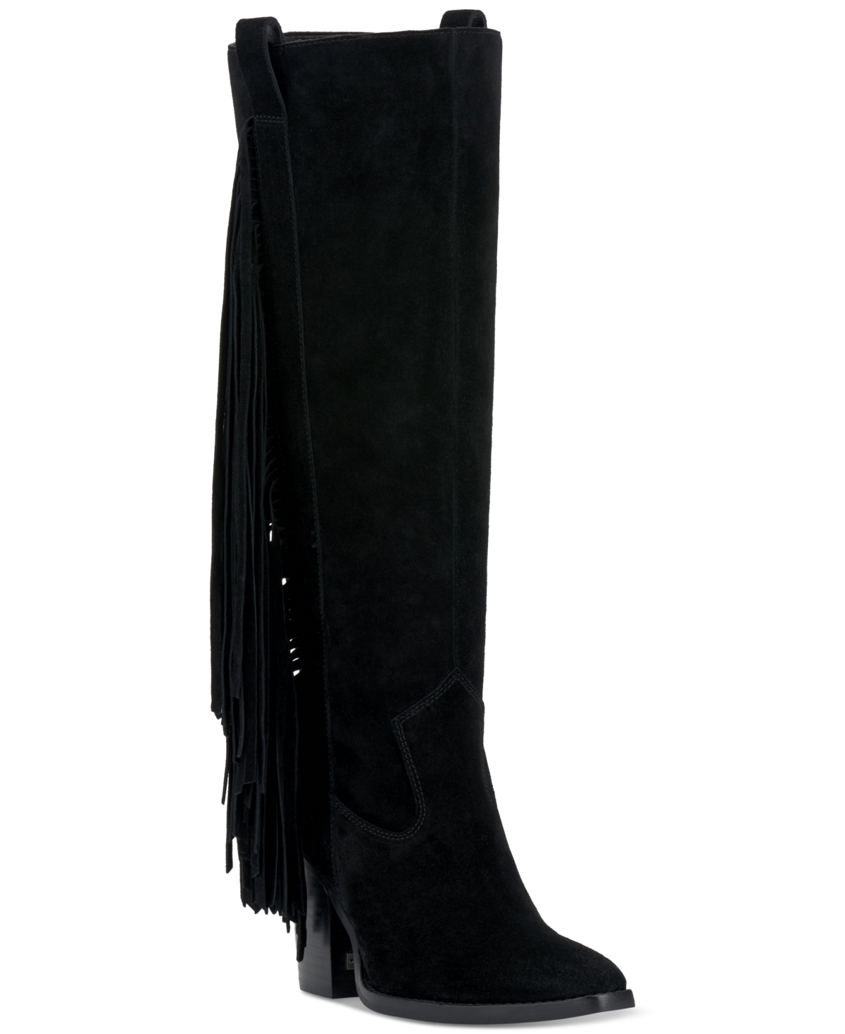 Vince Camuto Women's Pelia Fringe Knee-High Cowboy Boots - Black