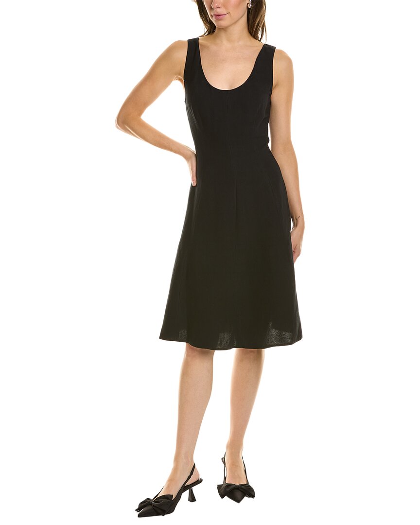 Vince Paneled Linen-Blend Tank A-Line Dress