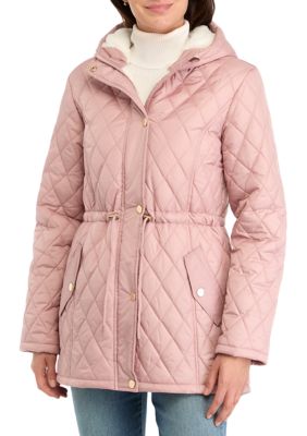 Vine & Valley Women's Quilted Anorak Jacket, Pink, Small