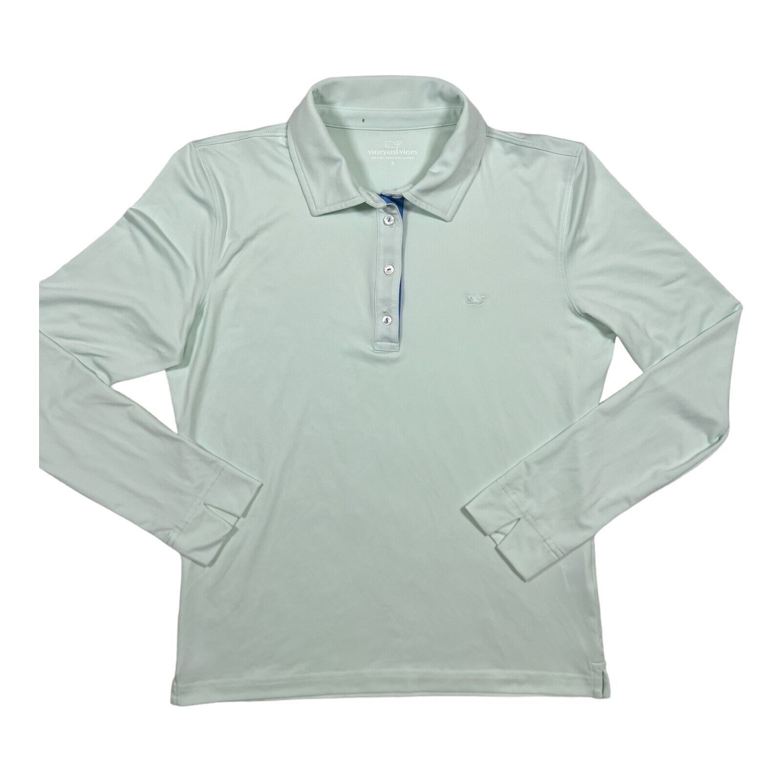 Vineyard Vines Women's Mint Green Polo Long Sleeve Top S (Size Small)