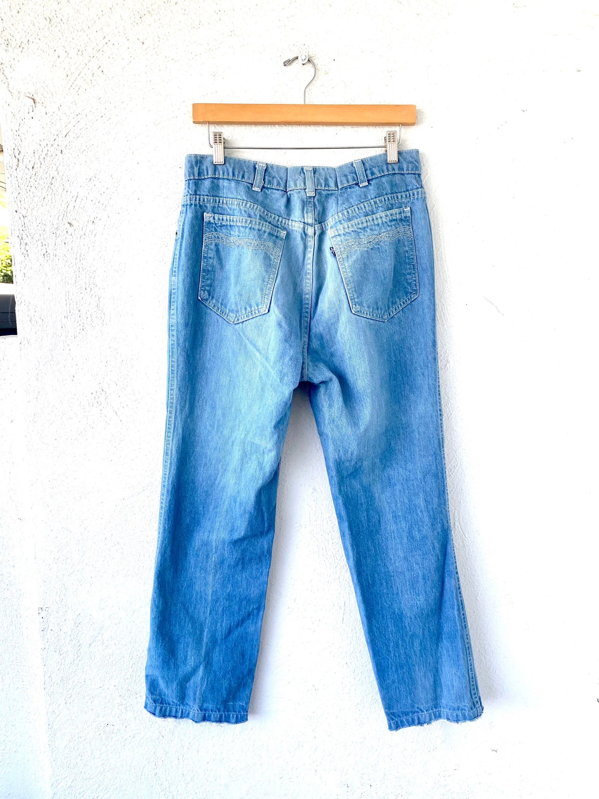 Vintage 1970S Levis Rare Blue Tab Jeans 70S Denim Wide Bootcut Pants