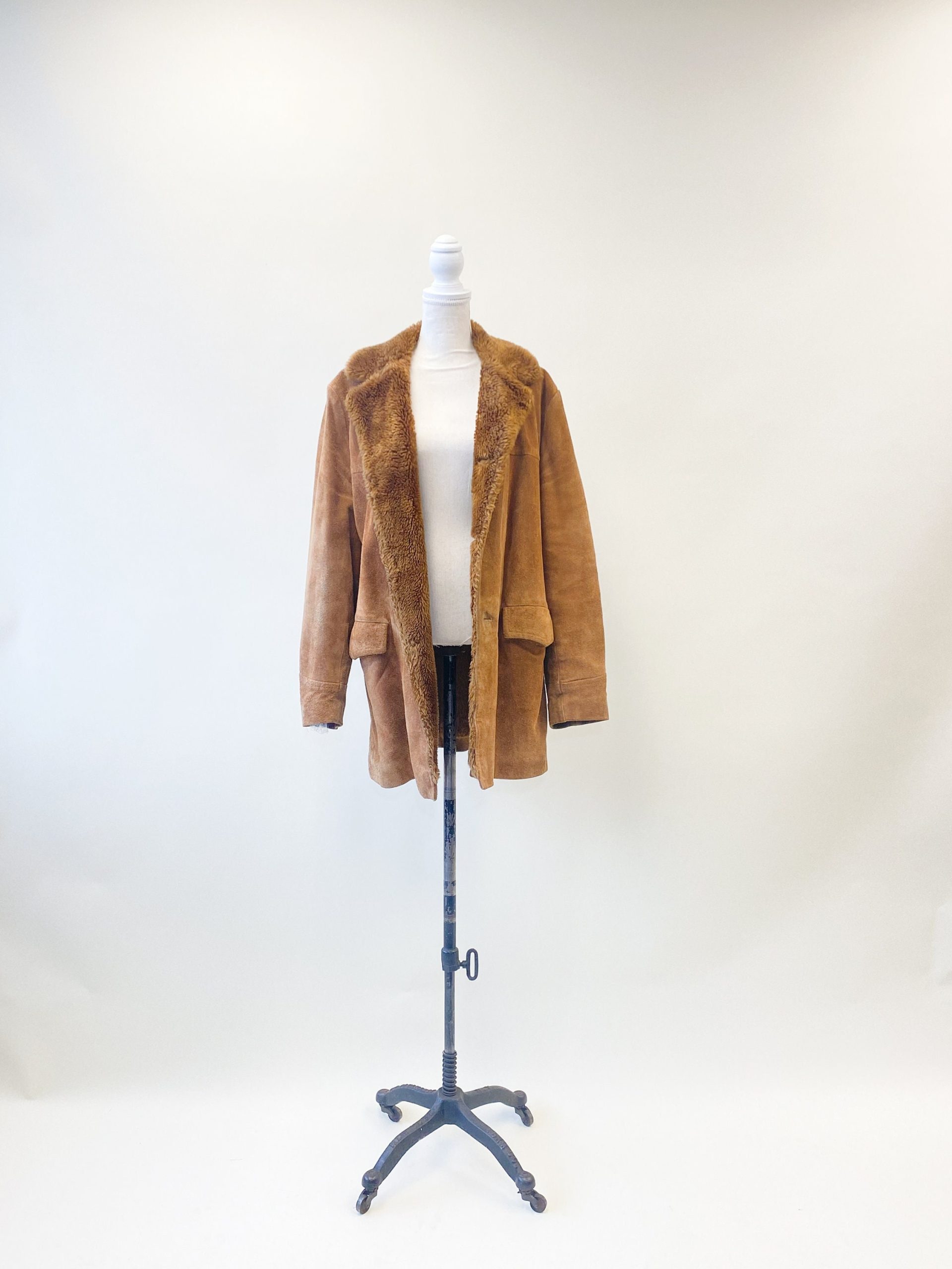 Vintage 1970's Brown Suede Shearling Jacket