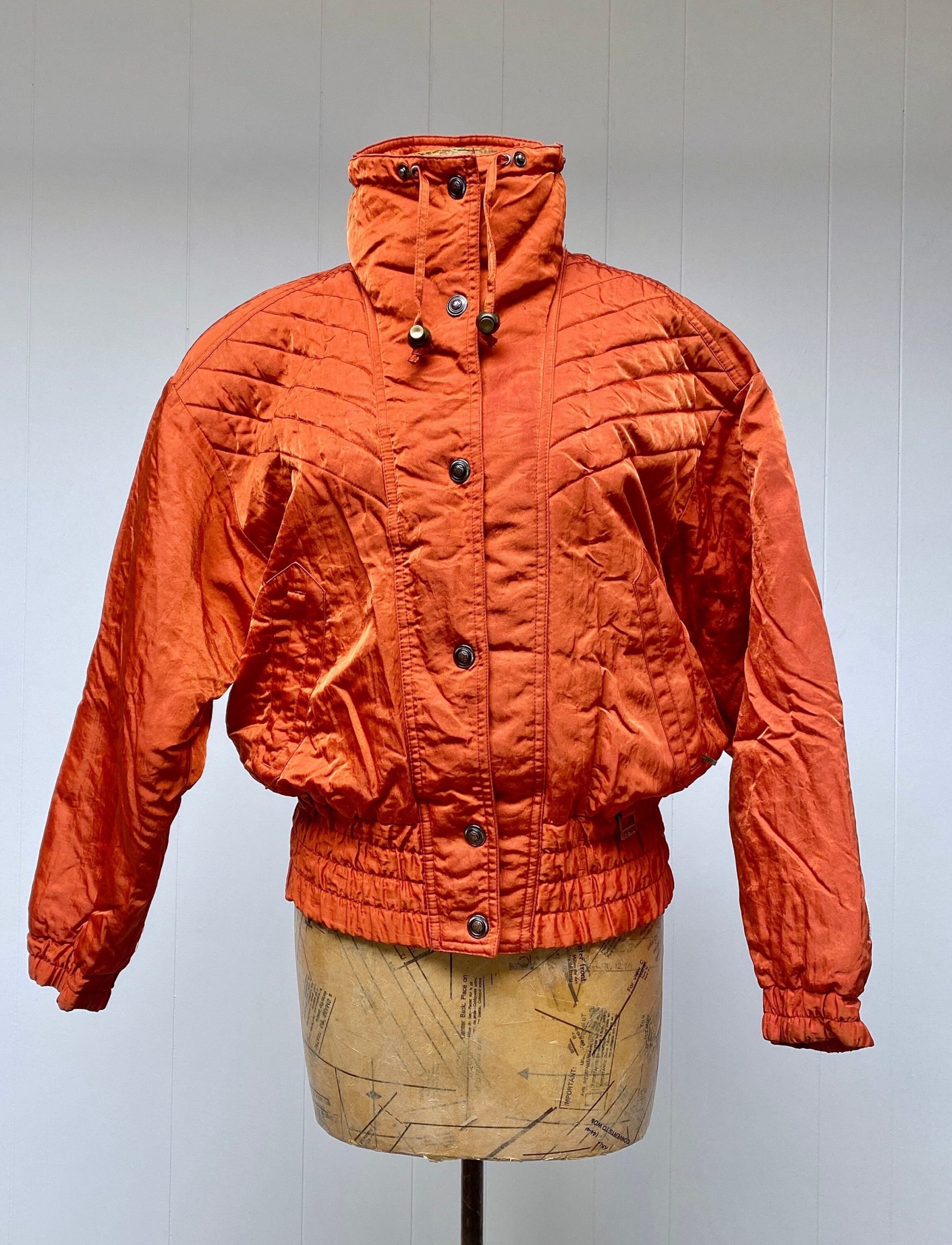 Vintage 1980S Burnt Orange Fera Ski Jacket, 80S New Wave Quilted Puffer Parka, Machine Washable, Small/Medium, Vfg