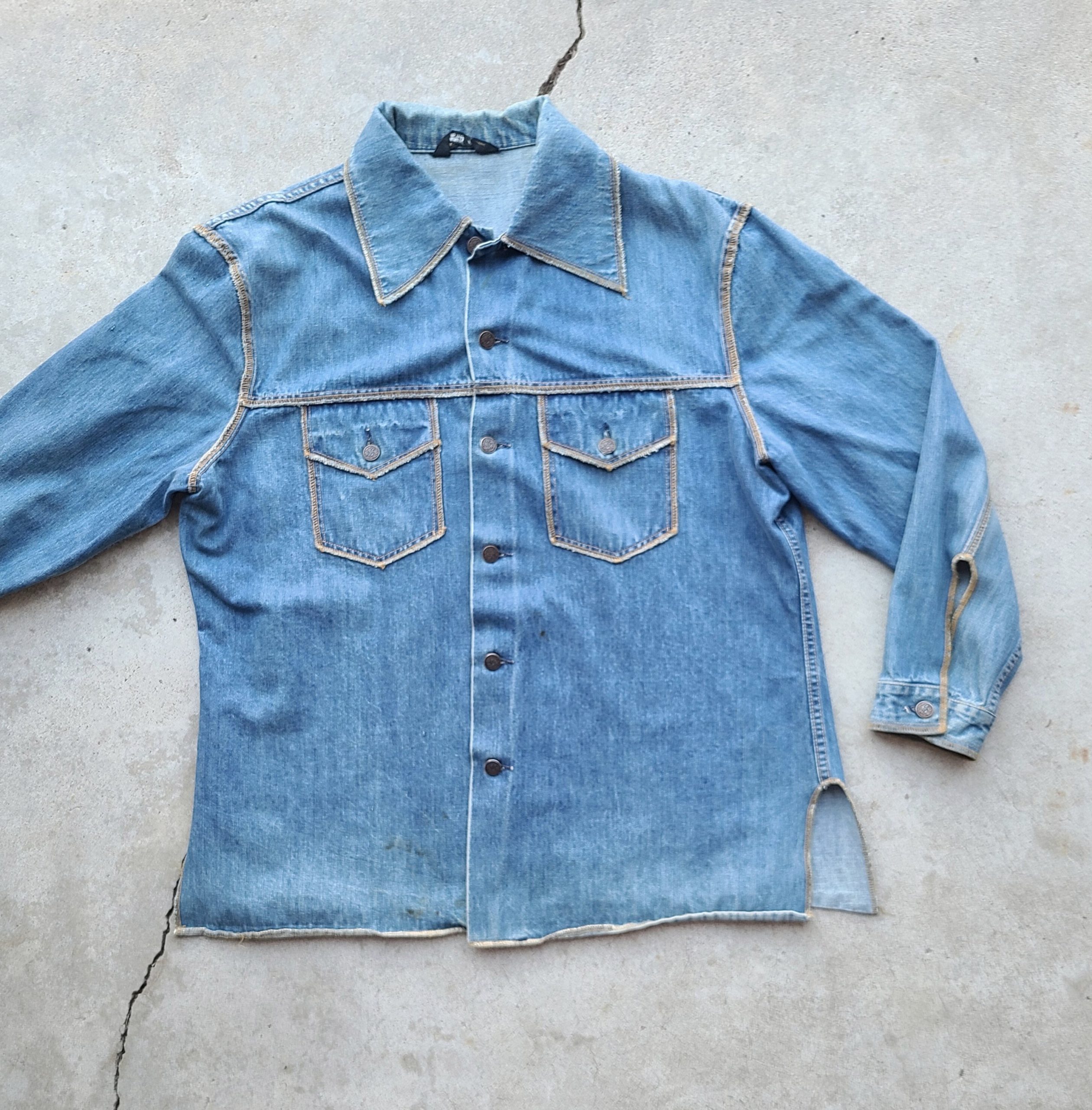 Vintage 70's, Denim, Button Down, Overshirt, Jacket