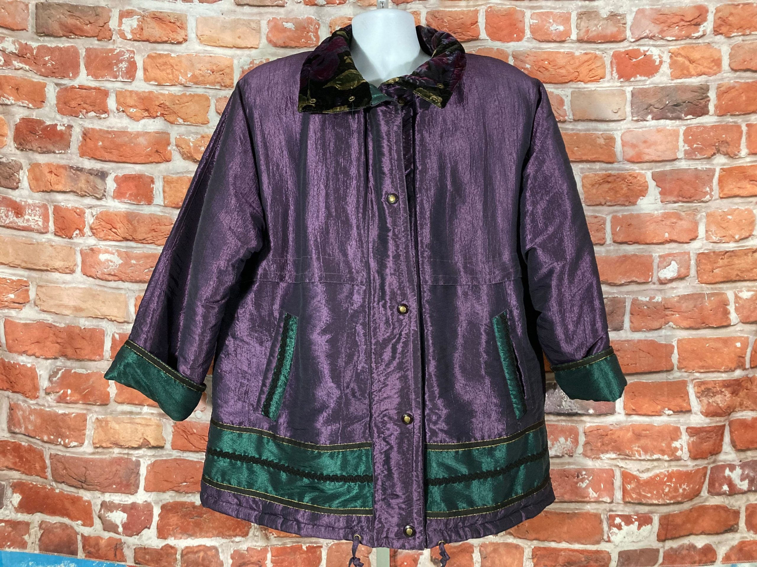 Vintage 80S 90S Purple Current Seen Puffer Jacket - Sz 18W Emo Indie Grunge Grandma