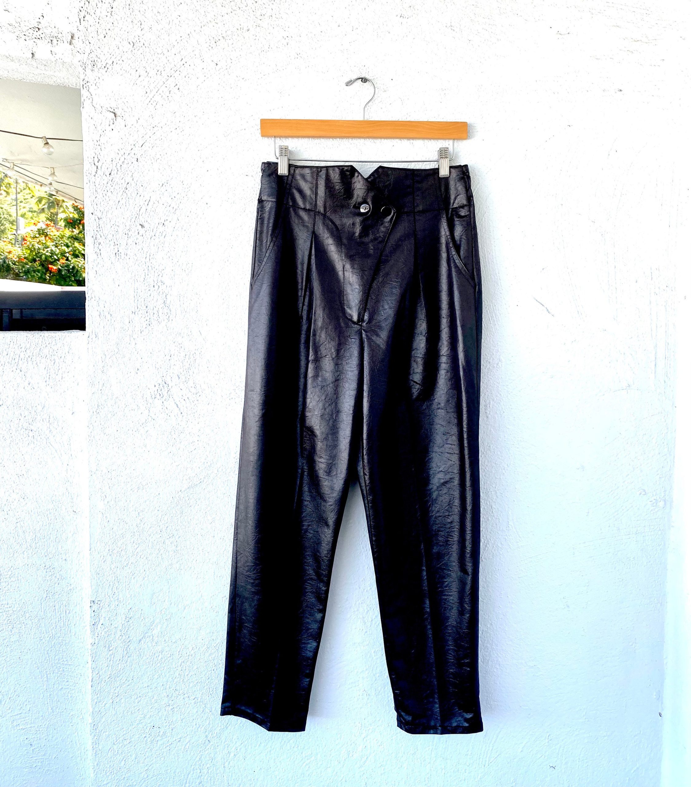 Vintage 80S Shiny Faux Leather Baggy Pants