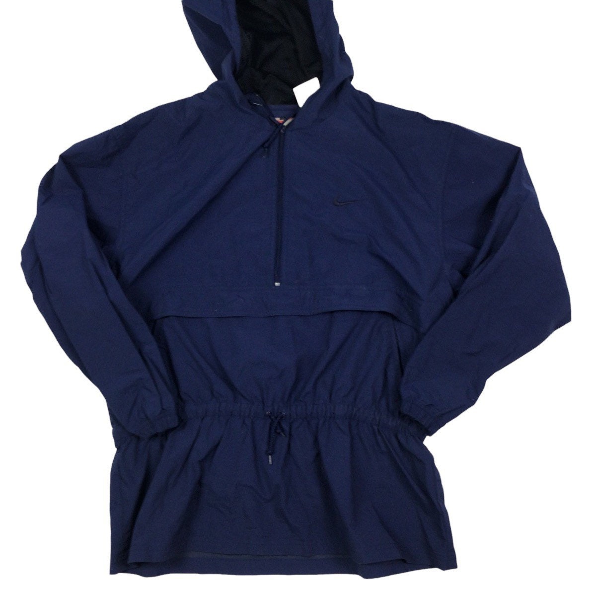 Vintage 90S Nike Hooded Anorak Style Jacket. Deep Navy. Stitched Logo. Two Front Slide Pockets. Tagged As A Womens Large