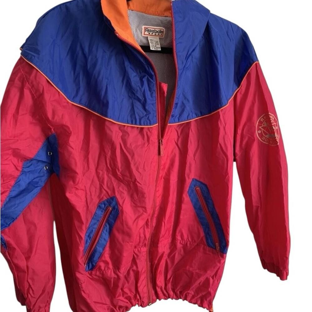 Vintage 90's Reebok Boundless Windbreaker Jacket Colorblock L in Pink, Women's (Size Medium)