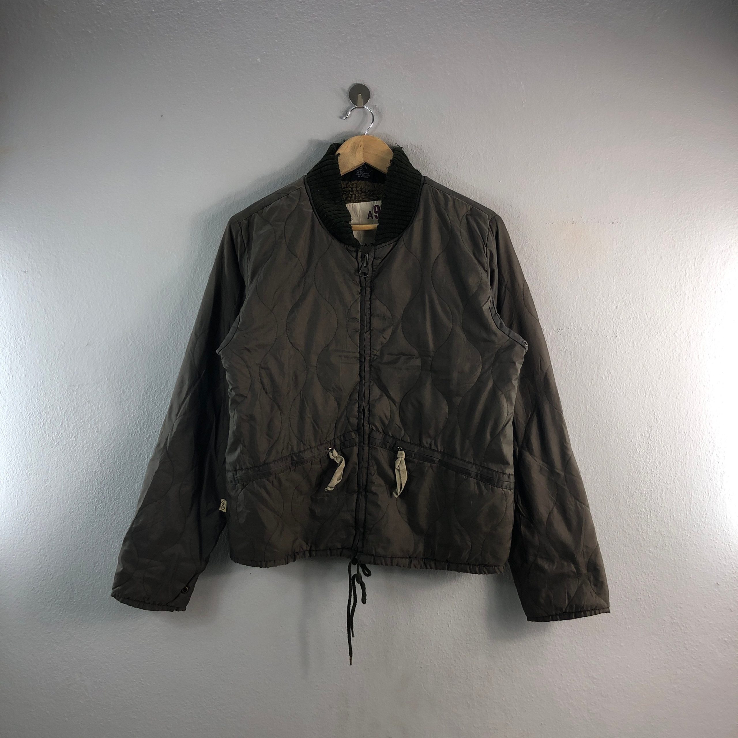 Vintage A92 Quilted Style Military Japanese Brand Field Casual Menswear Outfits Fashion Utility Bombers Windbreaker Jacket Green Medium