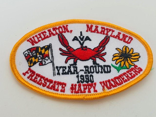 Vintage Advertising Patch Logo Emblem Sew On Collectible Jacket Coat Vtg Patches Masonic Gas Oil Sign Military Wheaton Maryland Wanderers