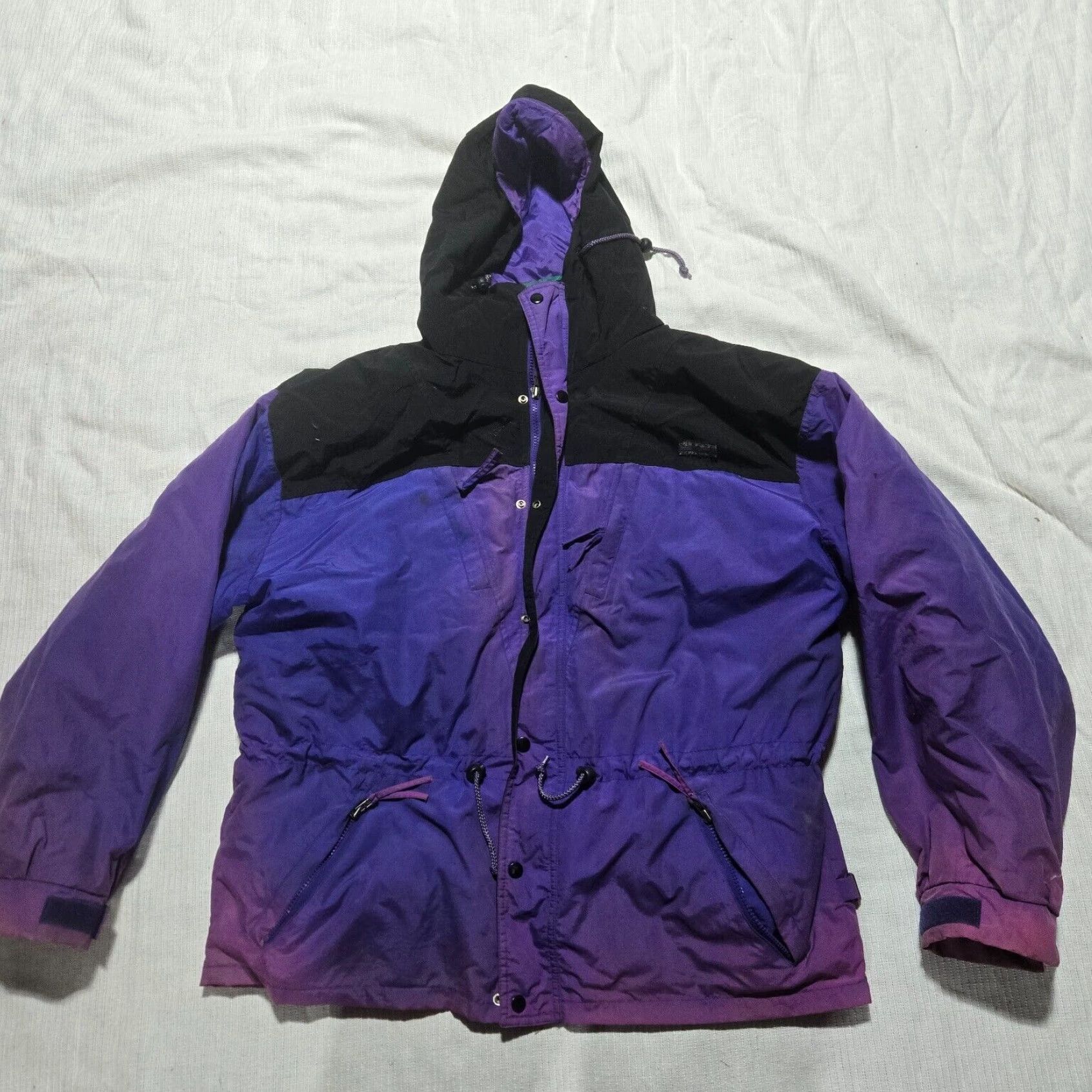 Vintage Authentic Purple Adult Women's XL Windbreaker Jacket For A Classic Sierra Experience in White