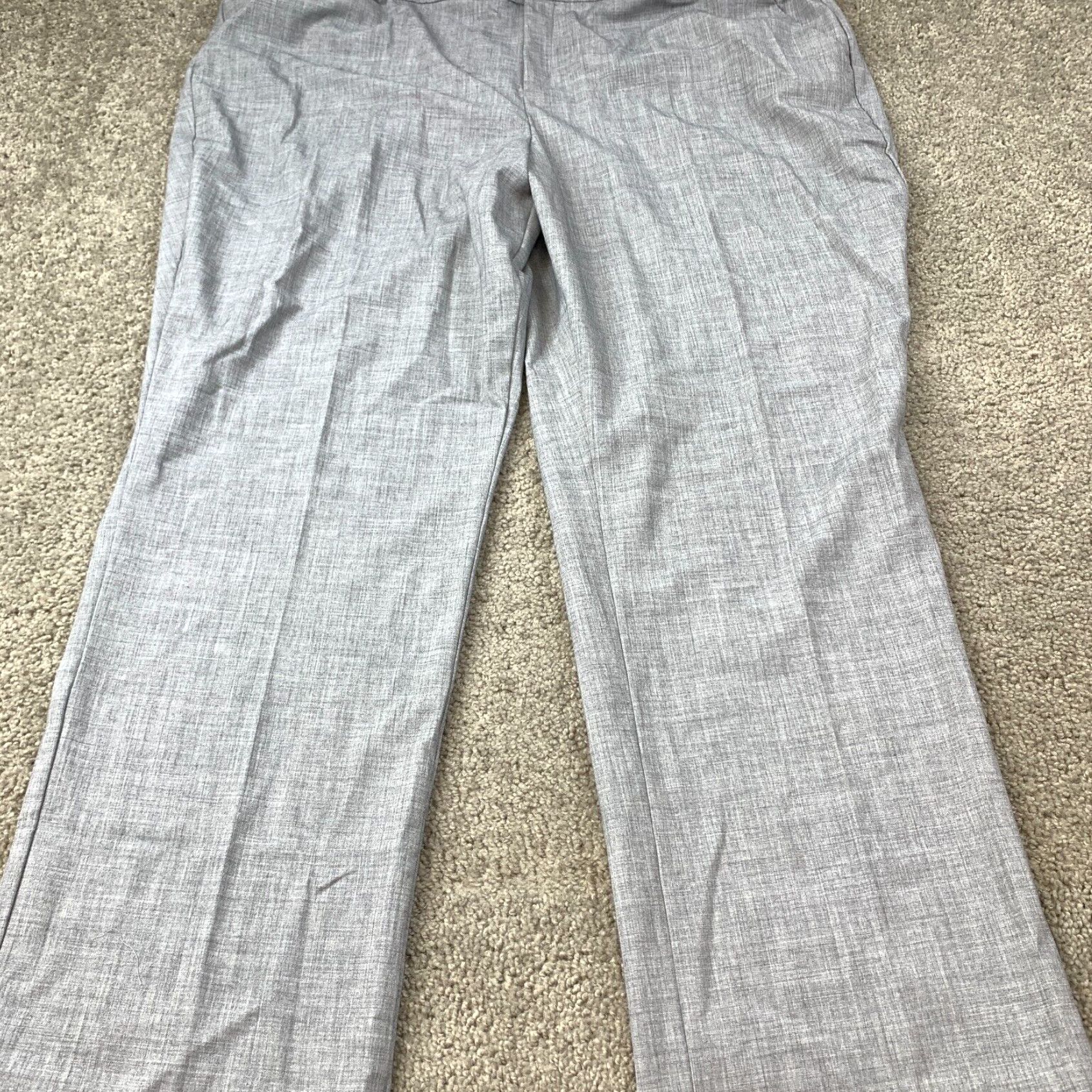 Vintage Authentic Women's Plus Size Heather Gray Chino Pants In Barely Bootcut Style From Nine West in White