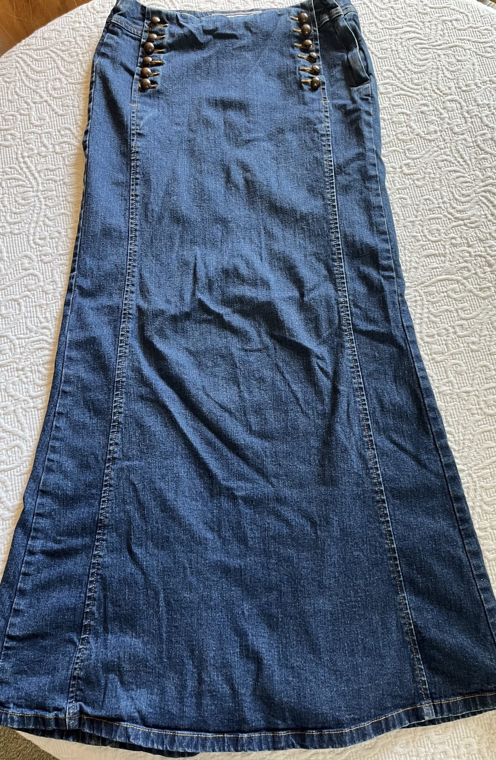 Vintage Blue Jean Denim Skirt Pencil Mermaid Rave R4R, Women's (Size 26)