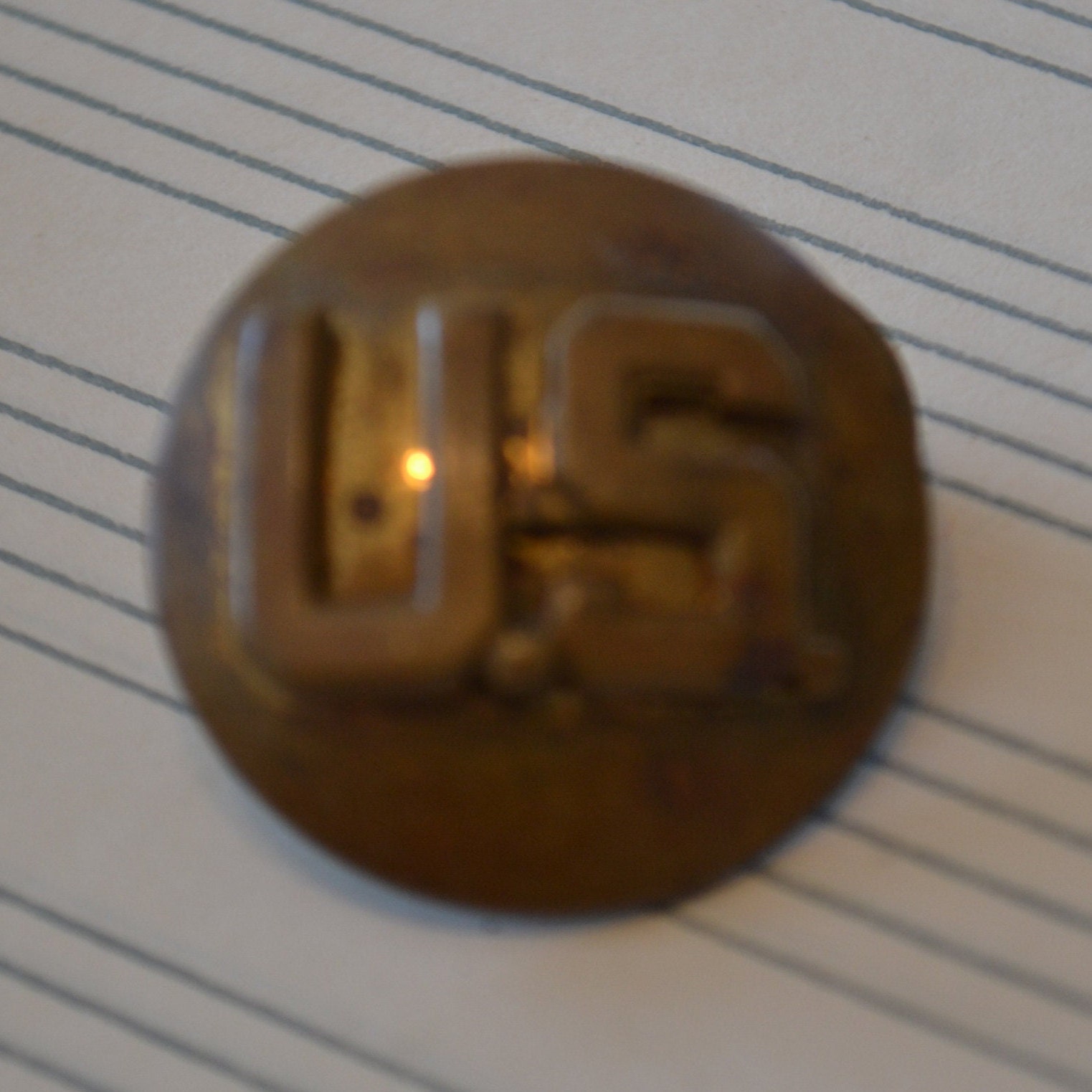 Vintage Brass Military Us Lapel Jacket Jewelry Pin