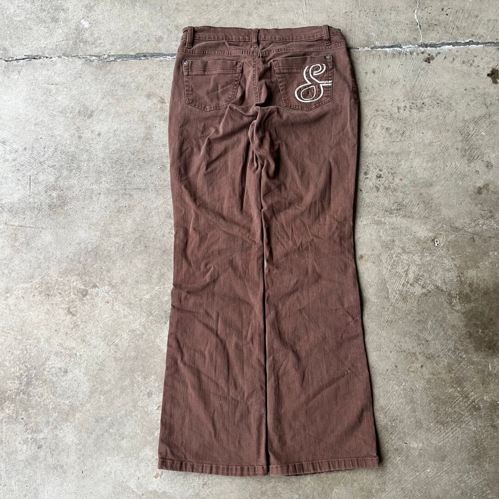 Vintage Brown Southpole Flared Bootcut Pants Womens 9 Y2K (Size 32)