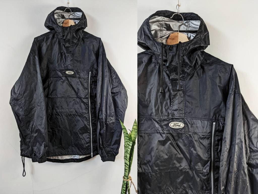 Vintage Ford Jacket Anorak 1/4 Zip Waterproof Racing