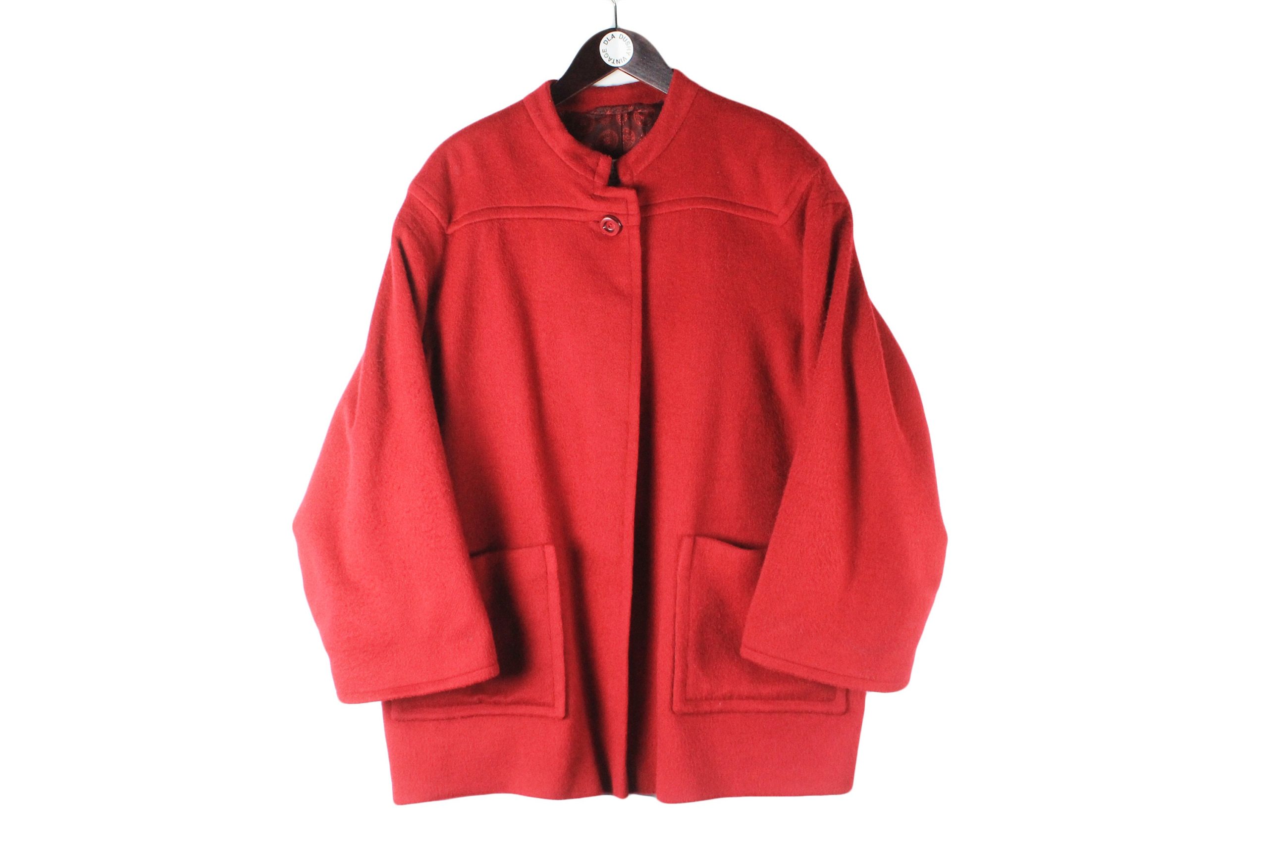 Vintage Gianfranco Ferre Coat Women's Size Xl Red Authentic Jacket Classic Luxury Style 90's Rare Cape Made in Italy Wool Collection