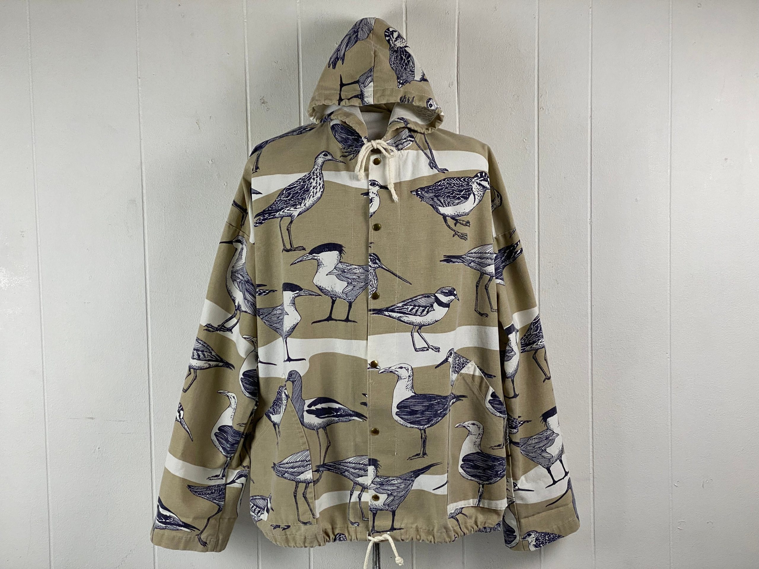 Vintage Jacket, Size Xl, Michigan Rag Co. Novelty Print 1980S Parka, Birds Water Fowl, Jacket With Hood, Vintage Clothing