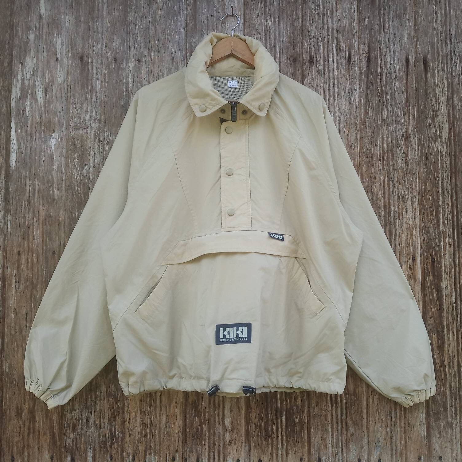Vintage Kiki Honolulu Hawaii Anorak Style Windbreaker Jacket Half Snap Button Size L