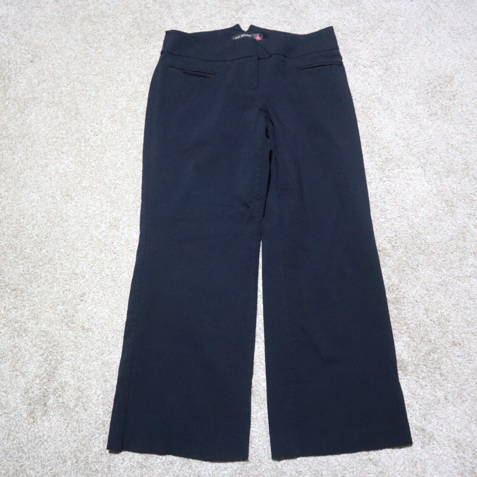 Vintage Lane Bryant Dress Pants Wide-Leg Pants Black Rayon Spandex Women's Size 2 in White