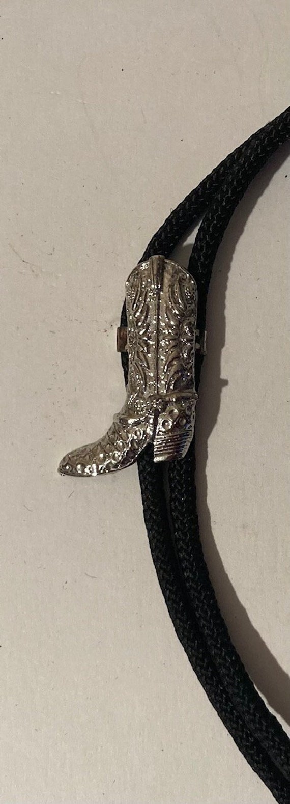 Vintage Metal Bolo Tie, Silver, Cowboy Boot, Nice Western Design, 2" X 1", Quality, Heavy Duty, Made in Usa, Country & Western