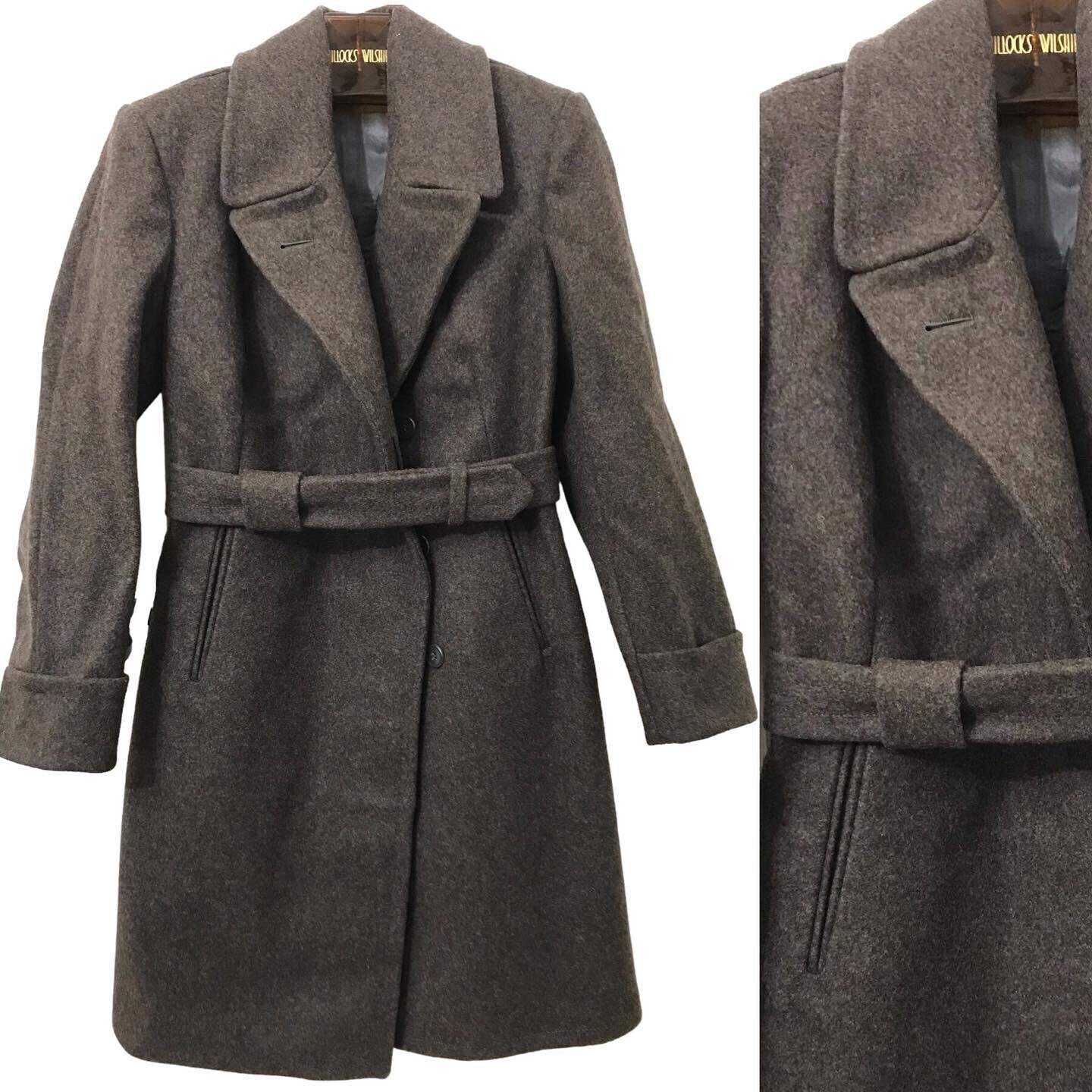 Vintage Military Wool Felt Coat -1980's Eastern Bloc European Russian Surplus Europe Label 80's Grey Belted