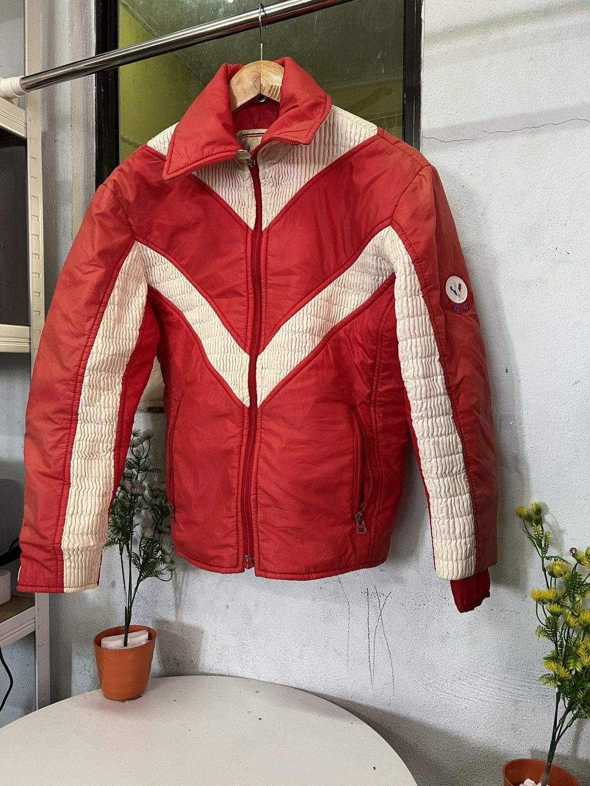 Vintage Moncler Ski Jacket in Red, Women's (Size Medium)