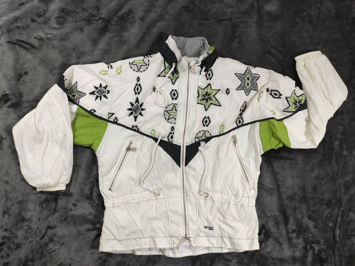 Vintage Move Sport Windbreaker White Padded Jacket