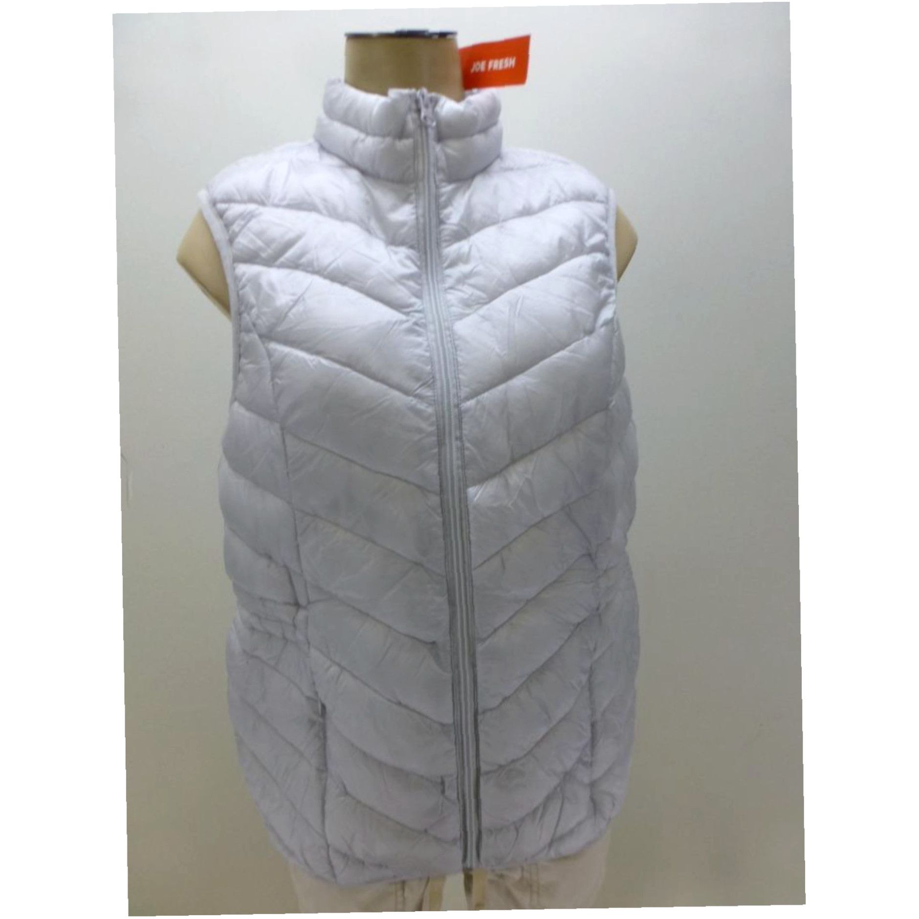 Vintage New $49 Joe Fresh Gray Lightweight Packable Puffer Vest Jacket Coat Womens Size M in White