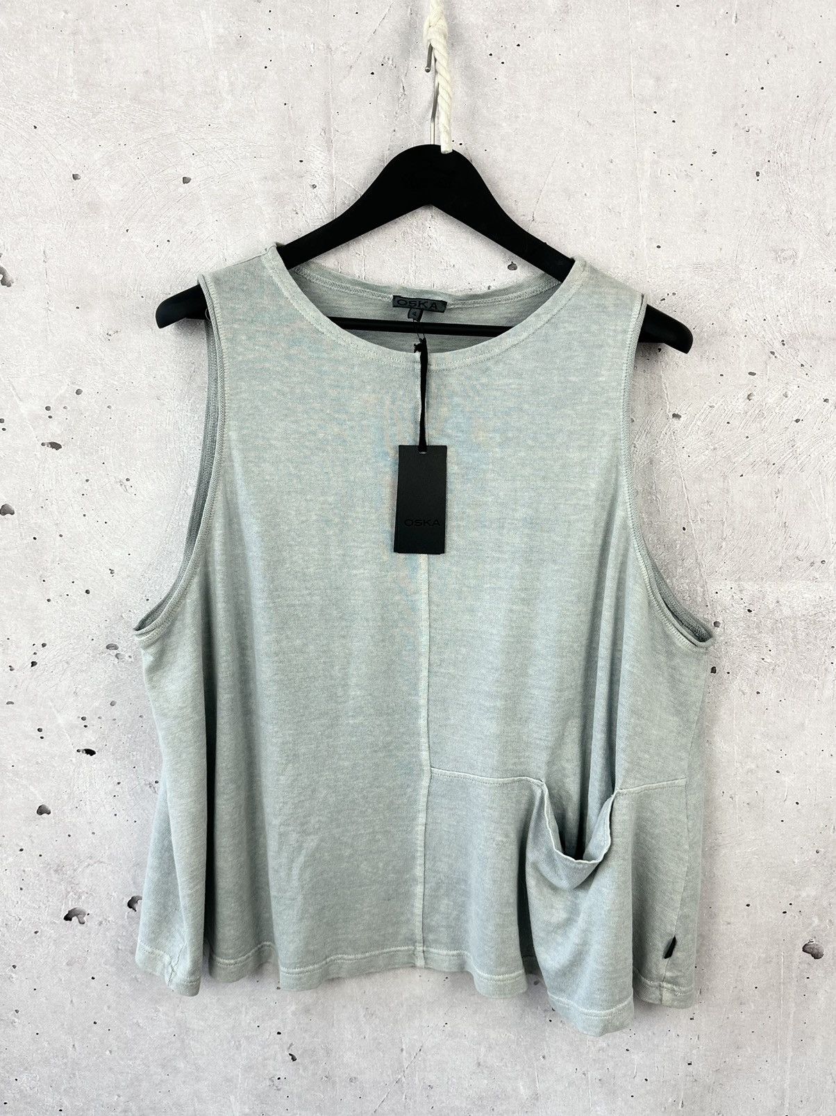 Vintage New Oska Gusti Hemp Cotton Blend Oversized Tank Top in Light Blue, Women's (Size Large)