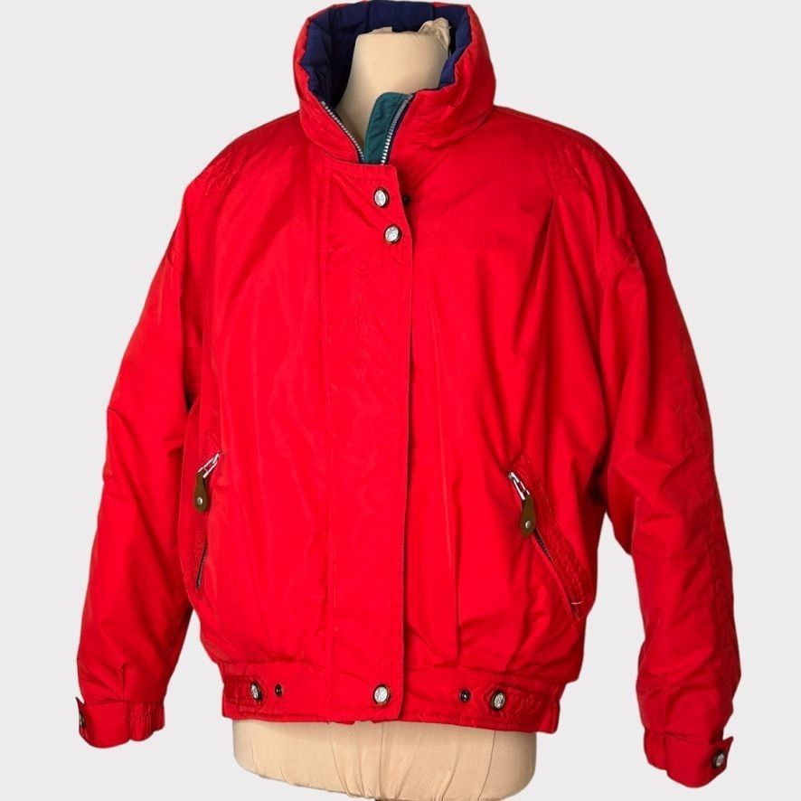 Vintage Obermeyer Ski Jacket Parka Women 12 Red 80's Winter A (Size XL)