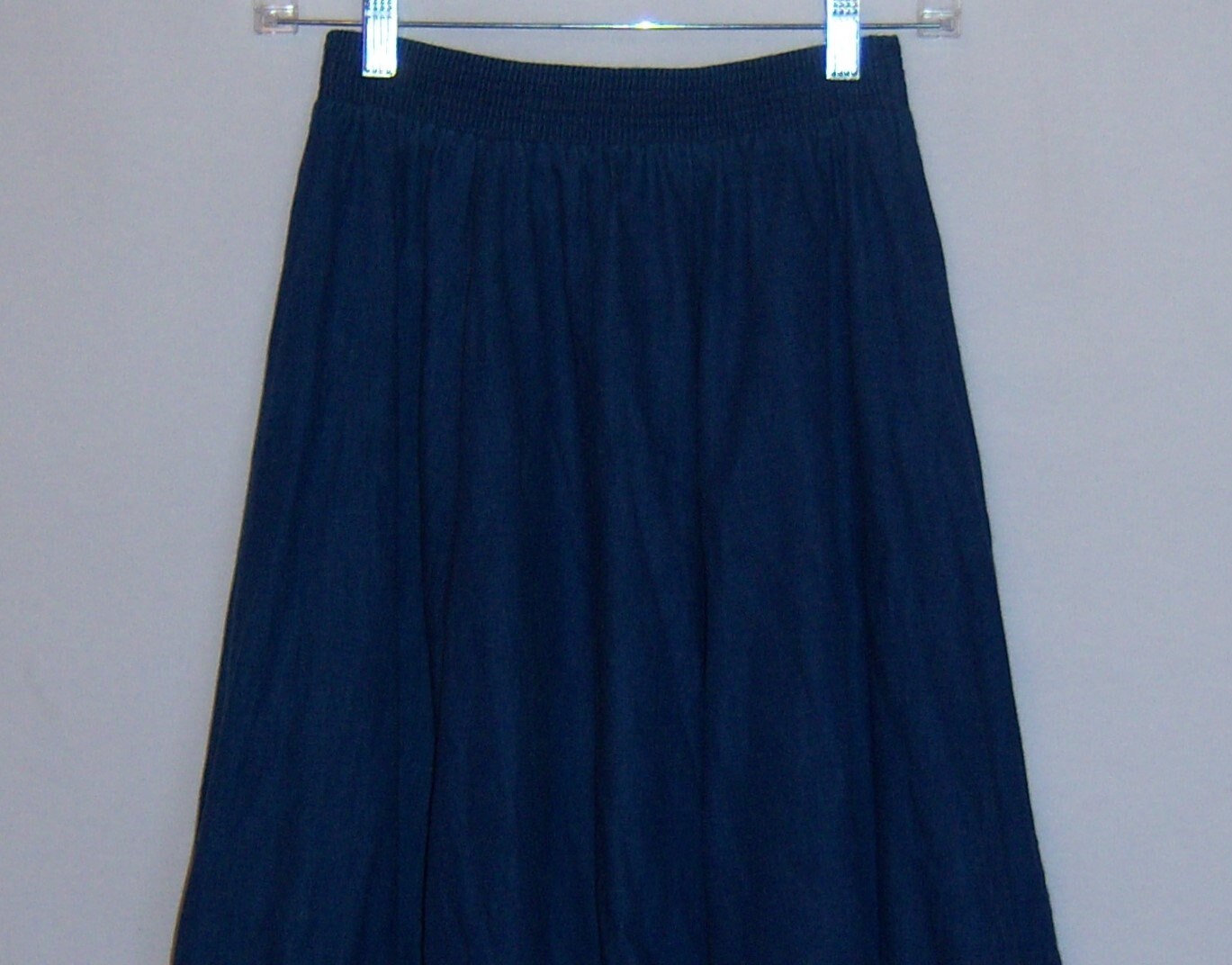 Vintage Partners Please By Malco Moddes Blue White Eyelet Trimmed Ruffled Full Circle Midi Skirt Small 4 6 Prairie Boho Square Dance Western