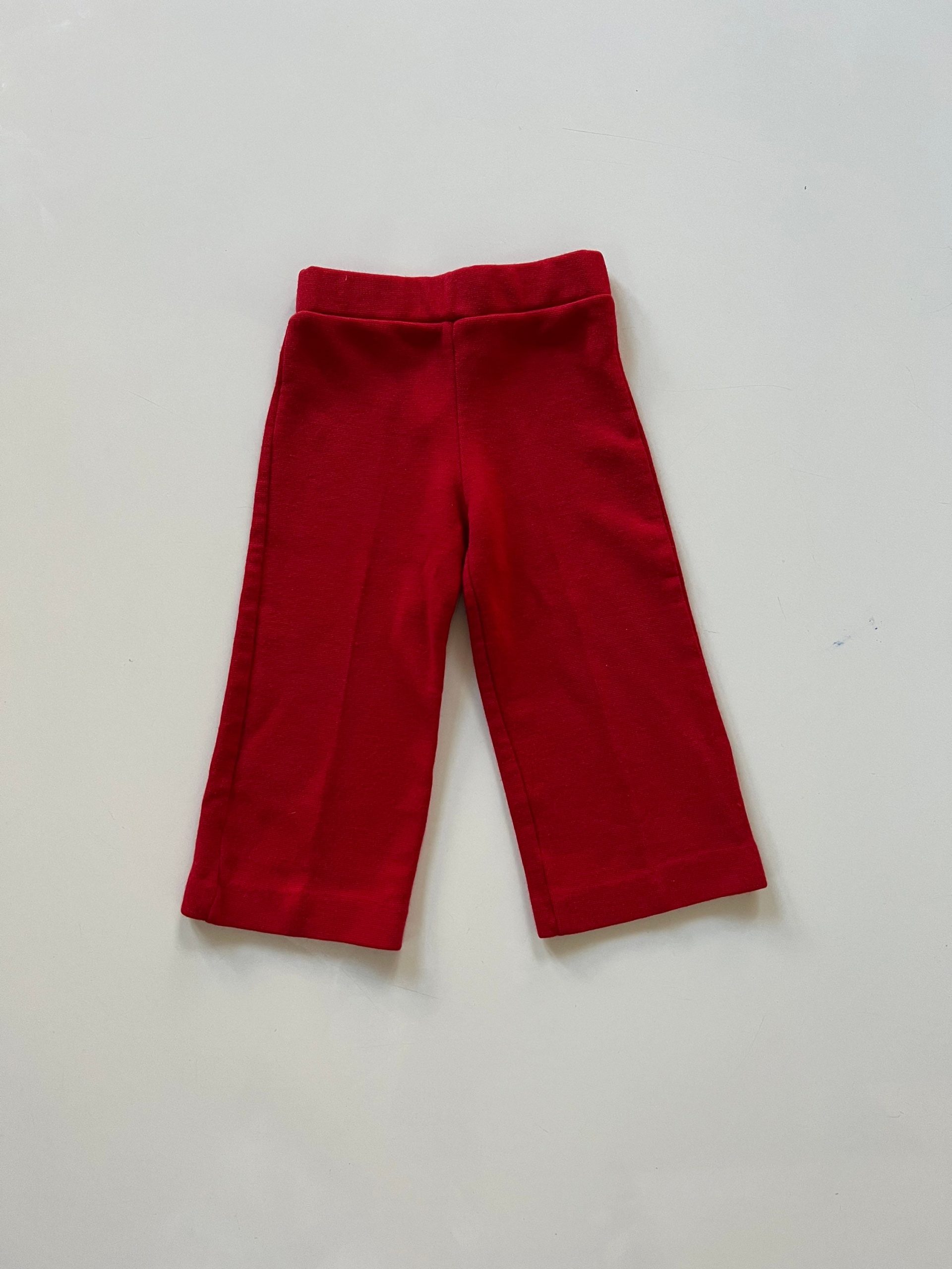 Vintage Red Flared Pants Bell Bottom Pant Redpolyester Elastic Waist Flare Leg Toddler Valentines Day By Her Majesty Retro