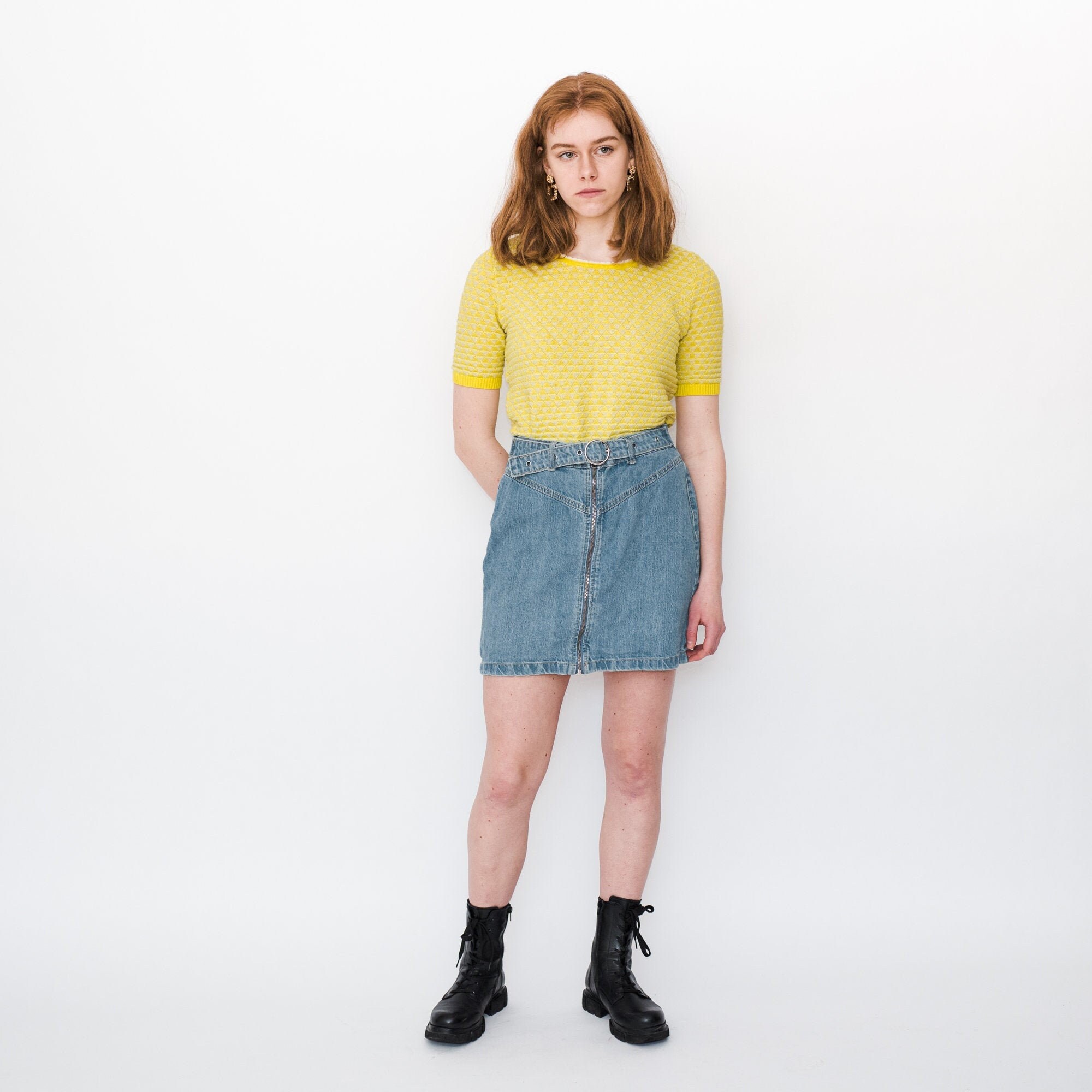 Vintage Skirt, 90S, Y2K, 00S - Vintage 90S Denim Summer Mini Skirt in Blue