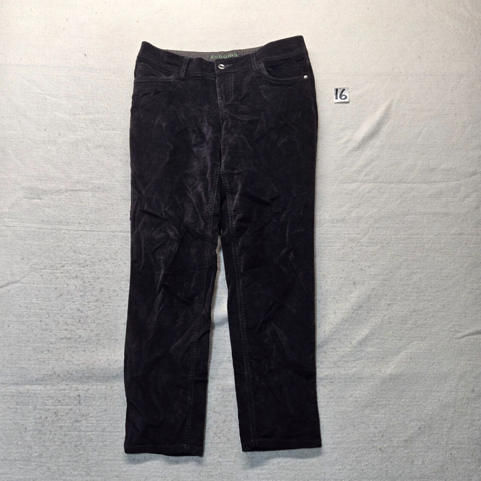 Vintage Sonoma Lifestyle Mid Rise Black Cropped Slim Soft Pants Adult Women's Size 6 in White